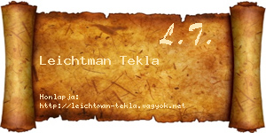 Leichtman Tekla névjegykártya